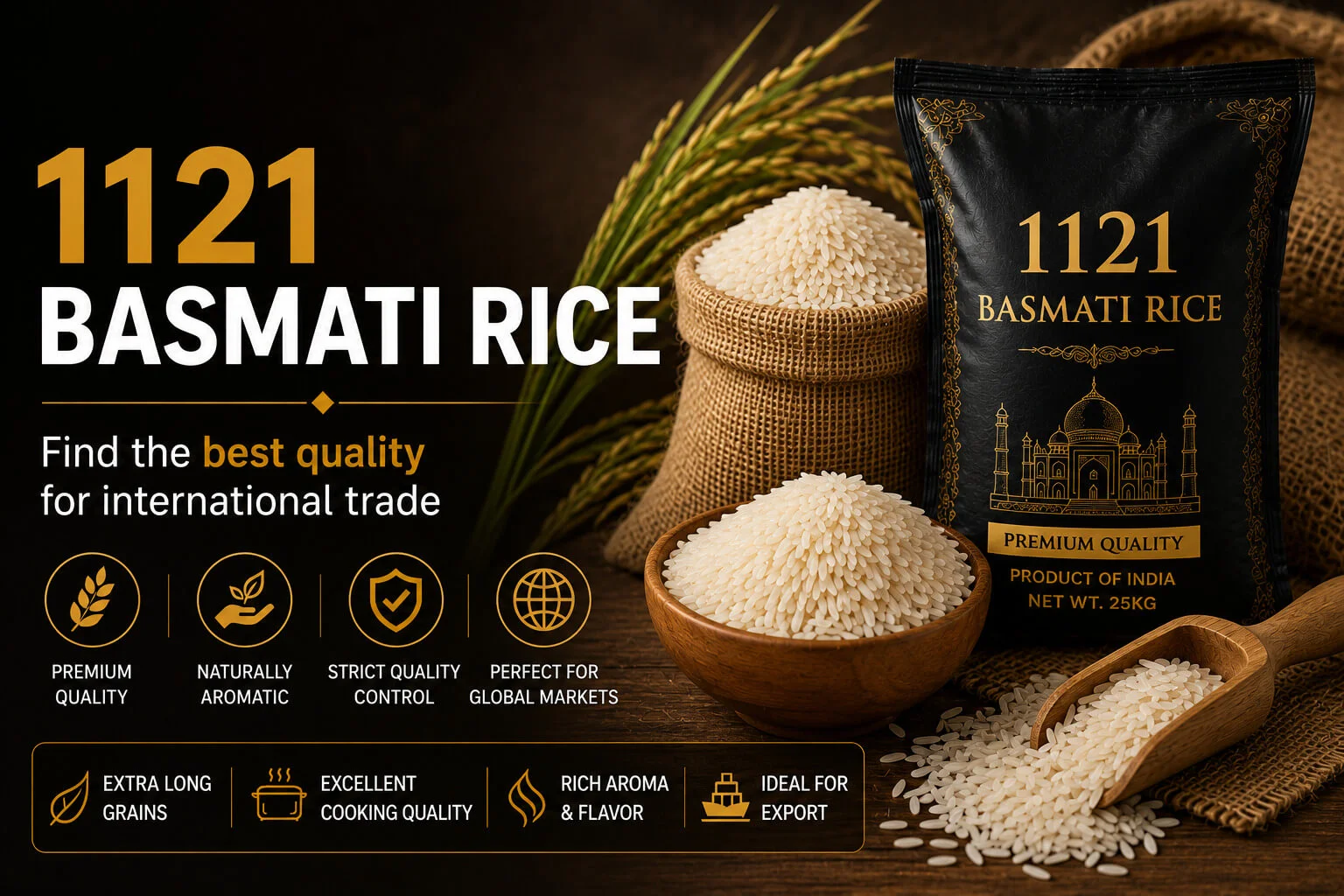 1121 Basmati Rice: Find the Best Quality Rice for International Trade