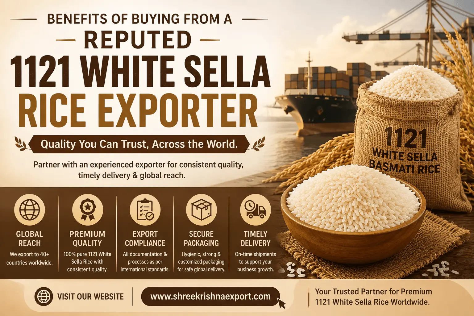 Benefits of Buying from a Reputed 1121 White Sella Rice Exporter